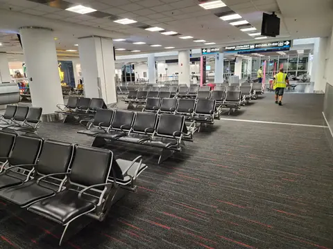 Gate lounge at Miami International Airport after the carpet tile installation